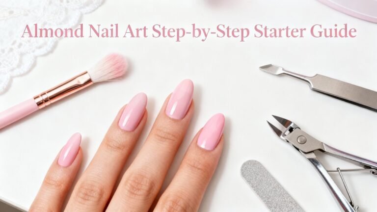 almond shaped manicure tutorial steps