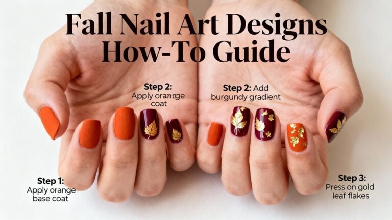 autumn themed manicure step by step