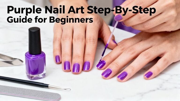 beginner s purple nail art tutorial