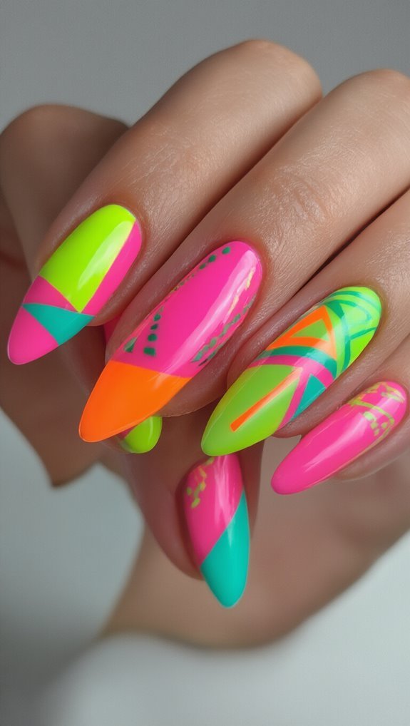 bold electric neon manicures