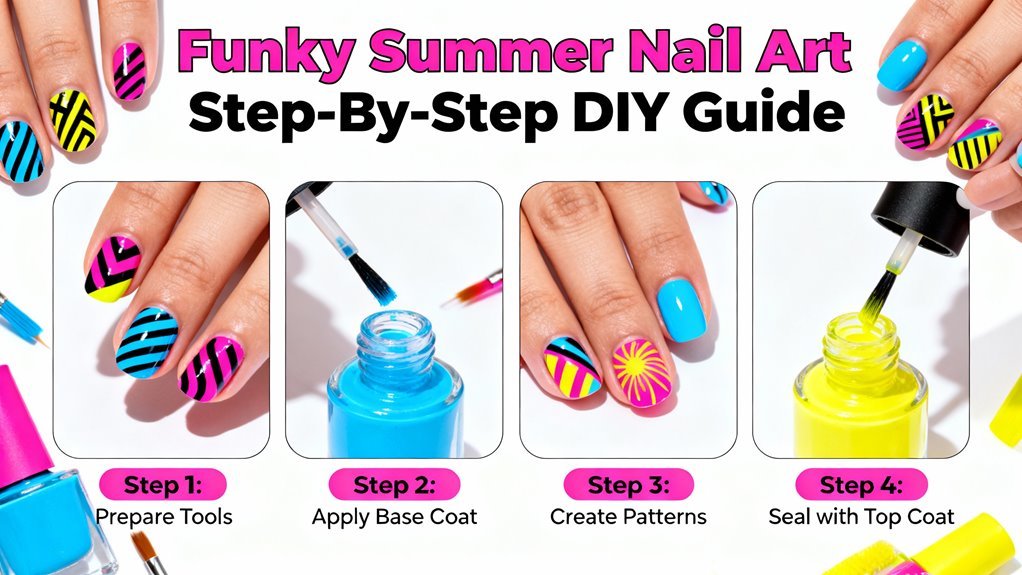 bright playful summer nails
