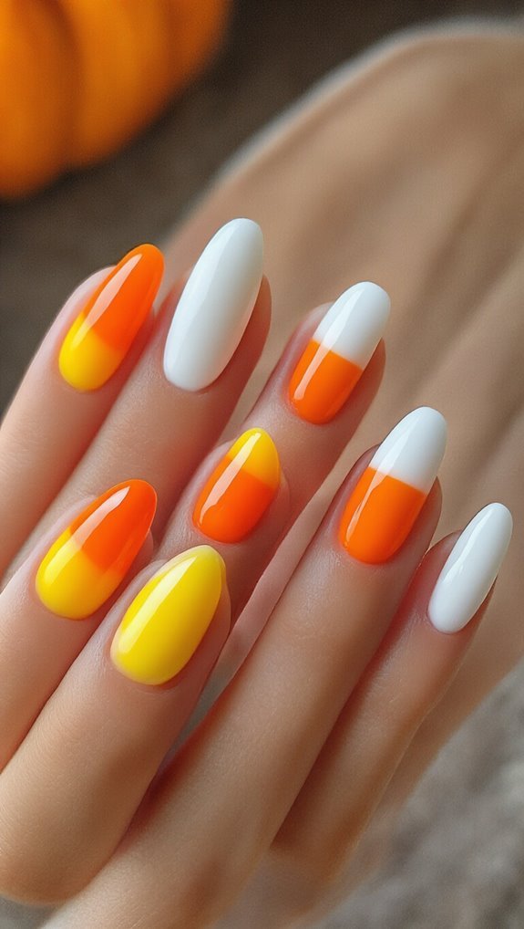 candy corn color block