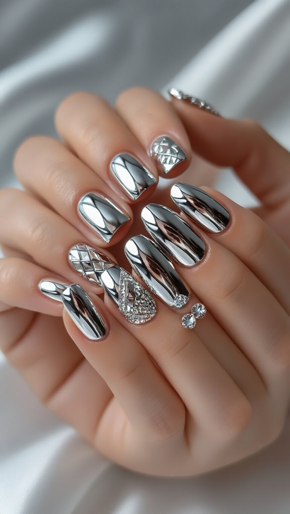 chrome mirror with accents