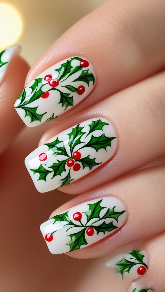 classic holly leaves and berries