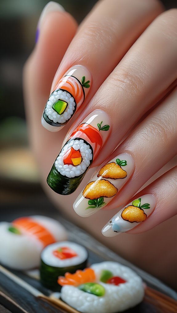 edible looking japanese food nails