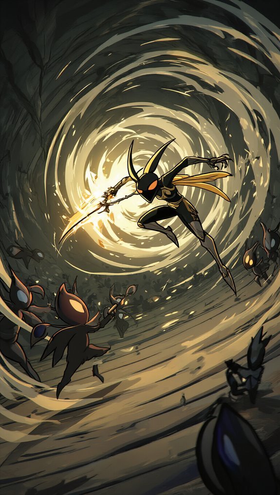 funnel clustered enemies spin