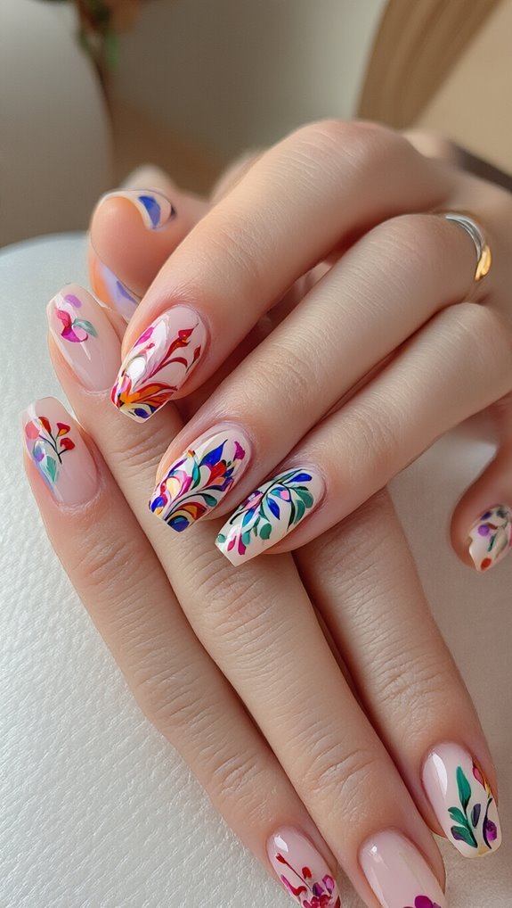 hand painted custom nail art