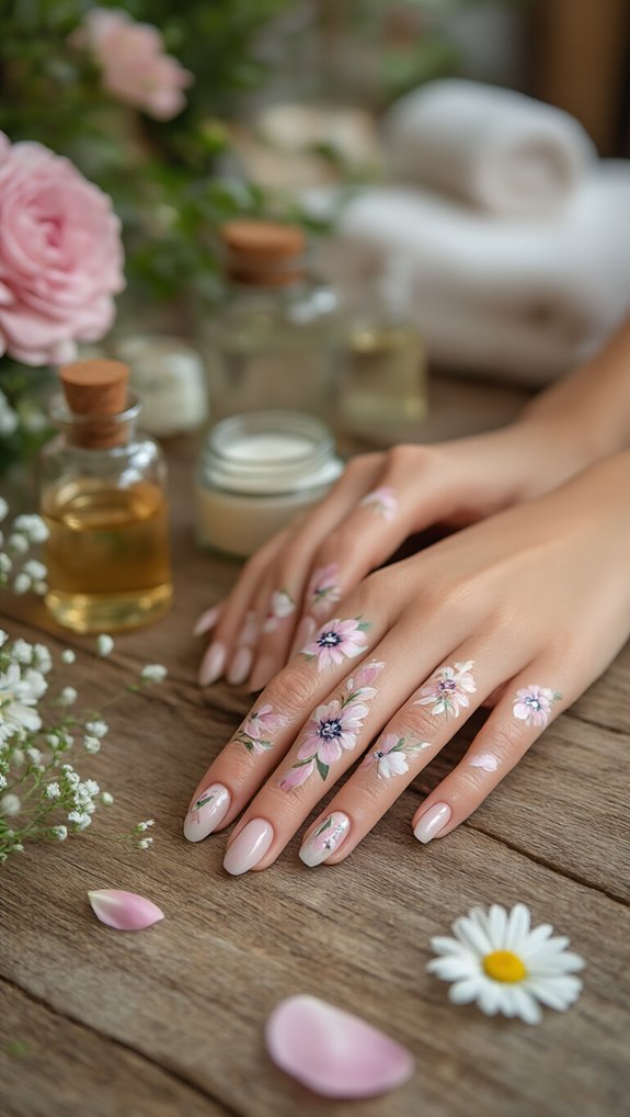 hand painted vintage floral portraits