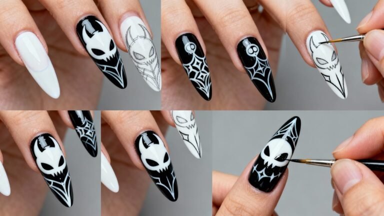 hollow knight themed nailart