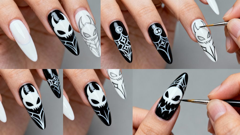 hollow knight themed nailart