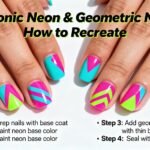 iconic 90s neon geometric nails