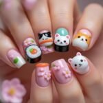 kawaii three dimensional nail sculptures