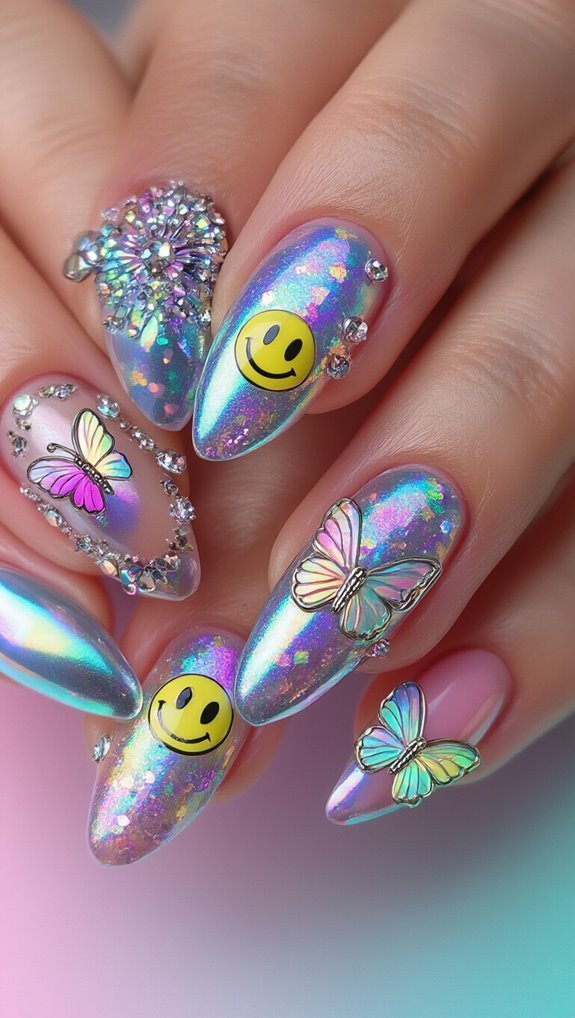 layered neon holographic accents