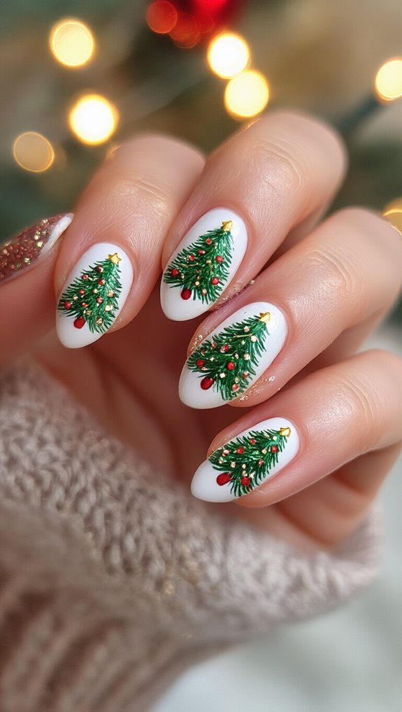 miniature festive christmas trees