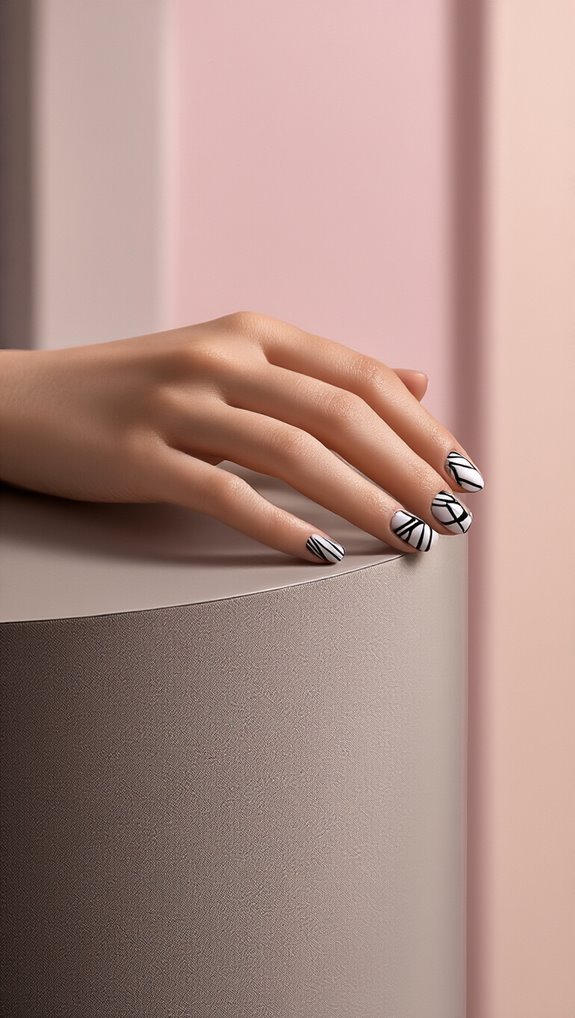 minimalist geometric nail art