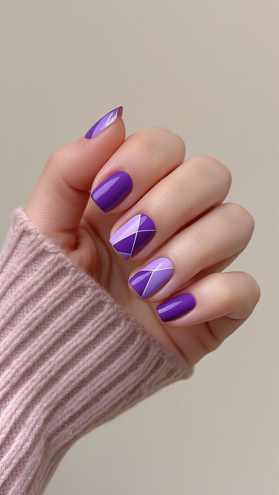 minimalist purple geometric tape design