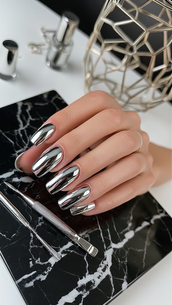 mirror chrome architectural nails