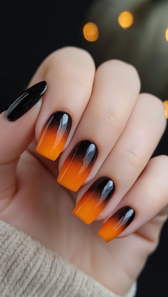 orange to black sponge gradient