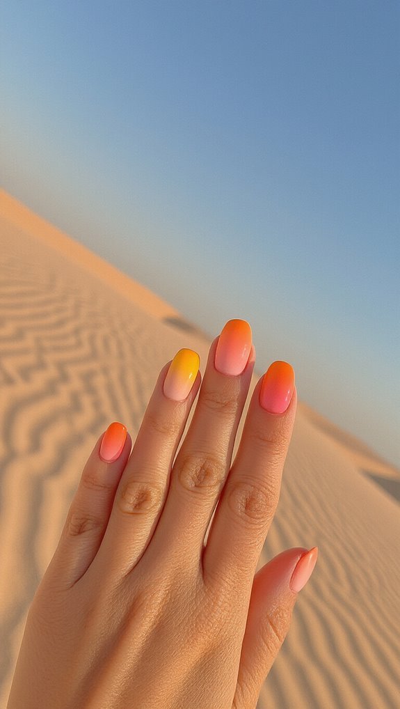 qatari desert sunset ombr