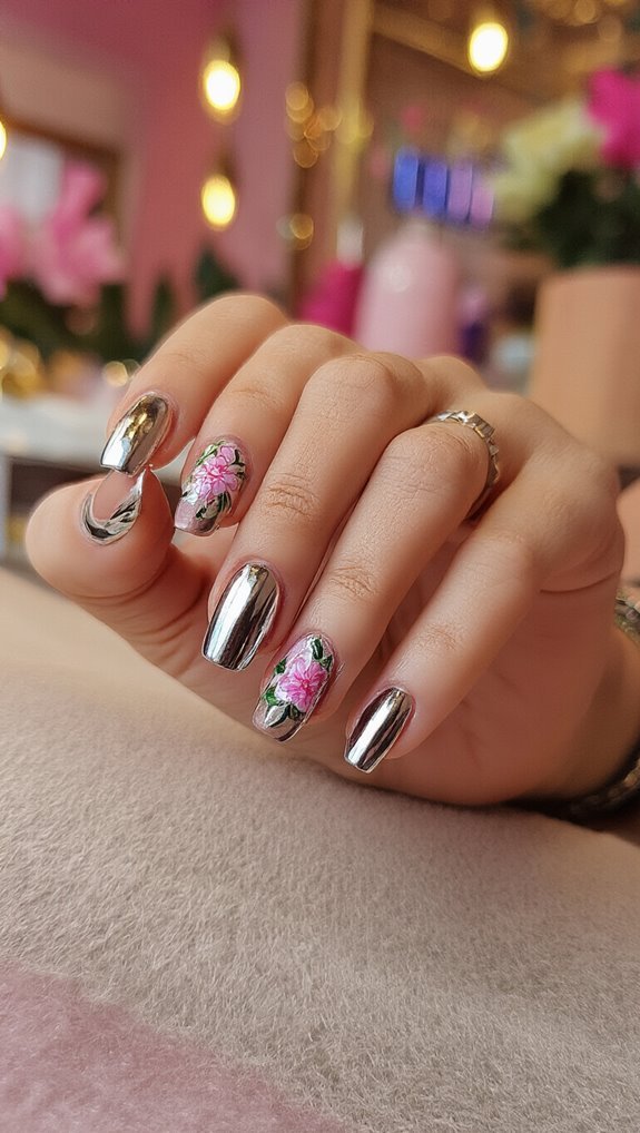 sculptural chrome and gemstones