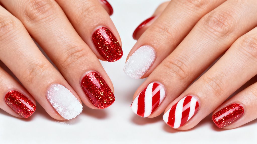 three festive christmas nailart