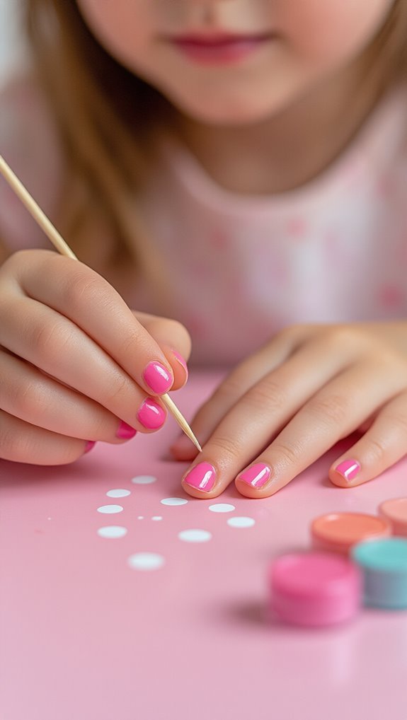 toothpick polka dot nails