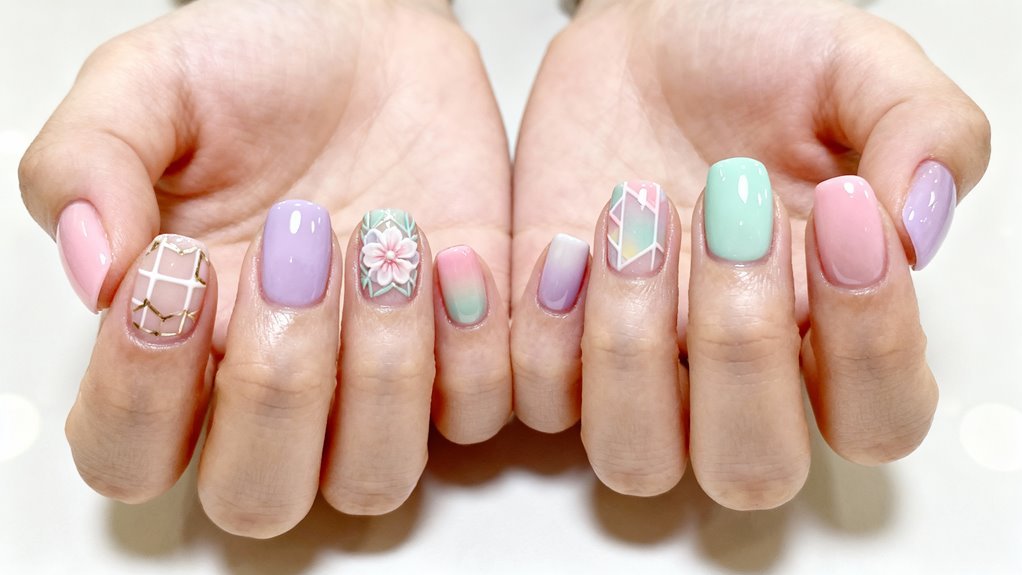 trendy korean nail art